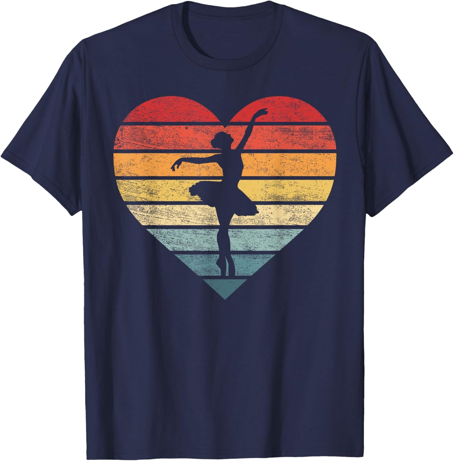 Ballerina Gifts Retro Vintage Sunset Ballet Dancer Dancing T-Shirt - T-Shirt | Navy