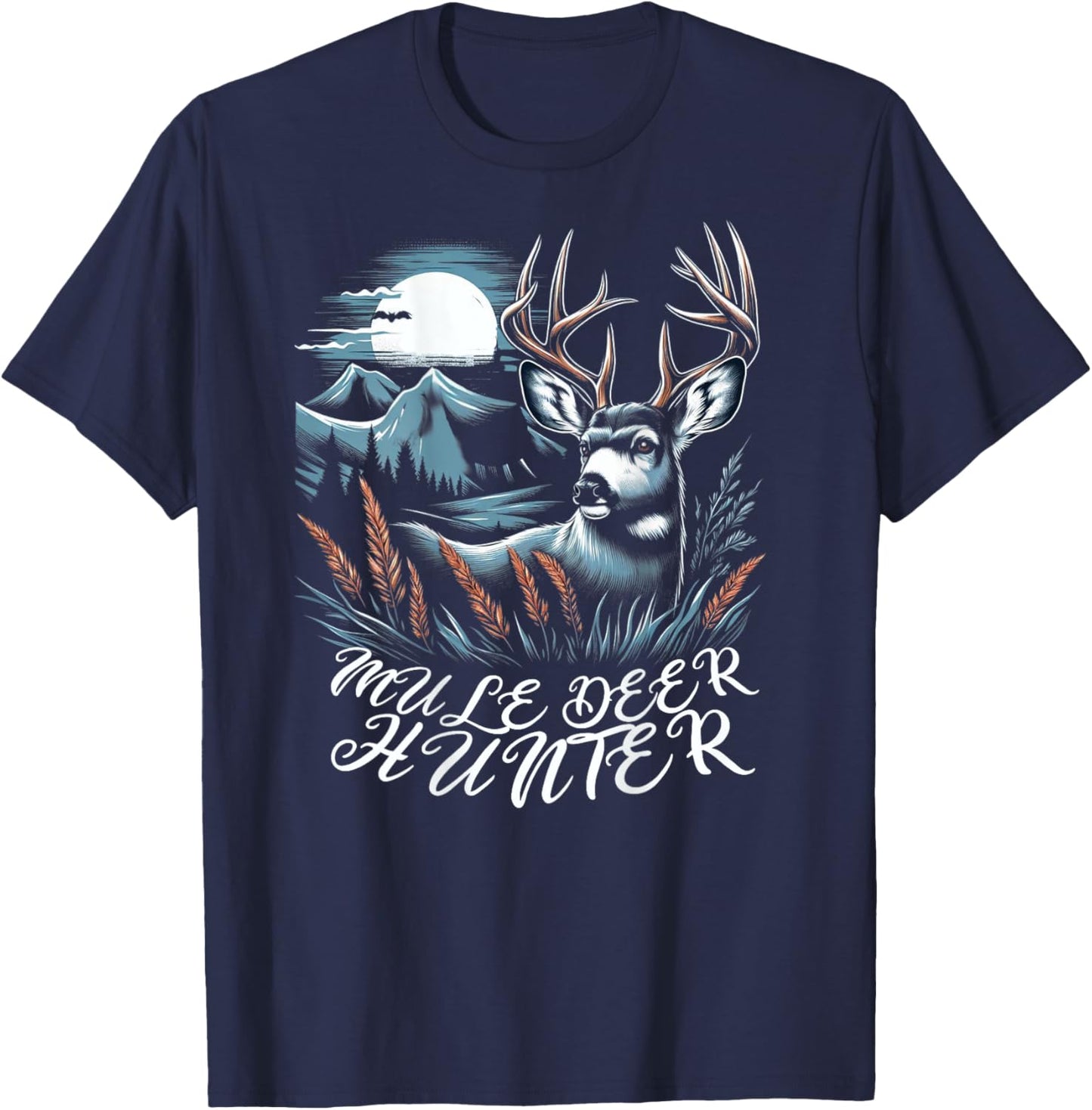 Muledeer Hunter Hunting Novelty Men Women Mule Deer Hunting T-Shirt - T-Shirt | Navy