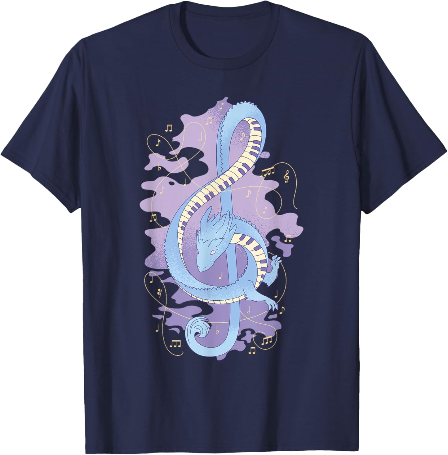 Treble Clef with Dragon T-Shirt - T-Shirt | Navy