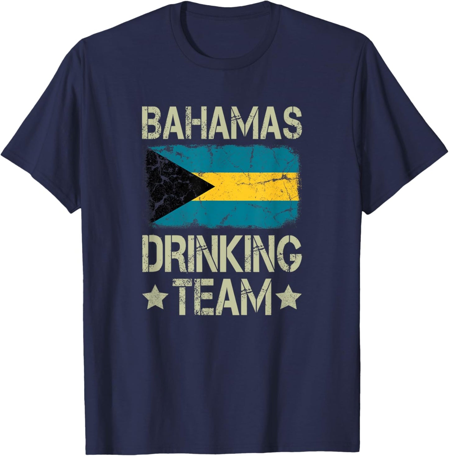 Bahamas Drinking Team Bahamian Flag Funny Drinking T-Shirt - T-Shirt | Navy