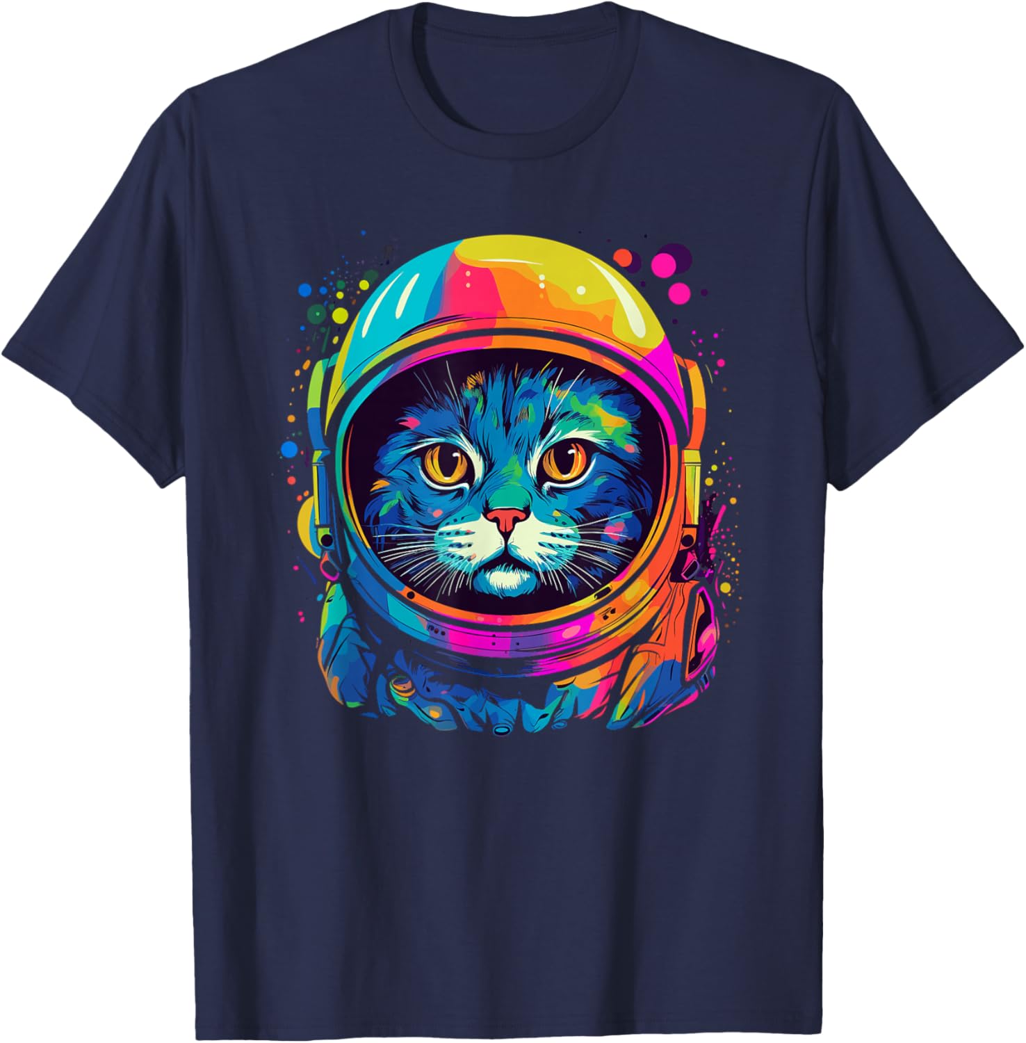 Space Gifts Cat Mom Cat Dad Men Women Kids Astronaut Space T-Shirt - T-Shirt | Navy