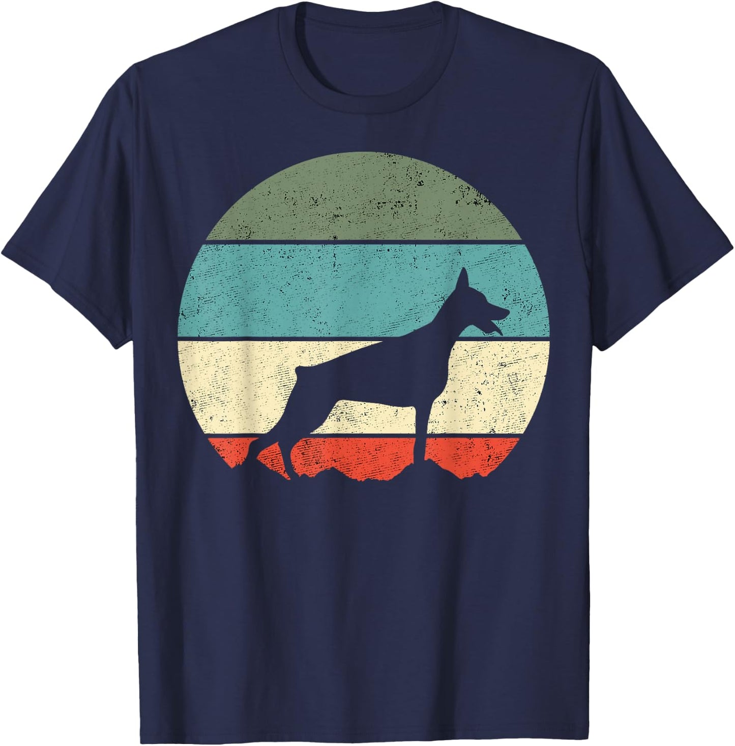 Doberman Dog Retro T-Shirt - T-Shirt | Navy