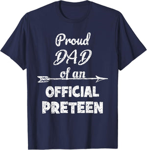 Proud Dad Of An Official Preteen 12th Birthday 12 Years Old T-Shirt - T-Shirt | Navy