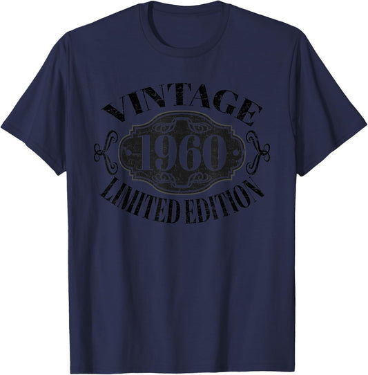 Vintage 1960, 65 Years Old , 65th Birthday T-Shirt - T-Shirt | Navy