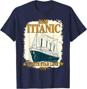 RMS TITANIC White Star Line Cruise Ship Retro Vintage Kids T-Shirt - T-Shirt | Navy