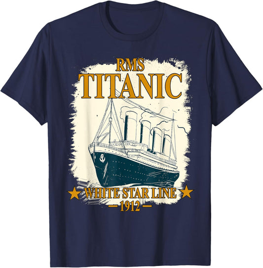 RMS TITANIC White Star Line Cruise Ship Retro Vintage Kids T-Shirt - T-Shirt | Navy