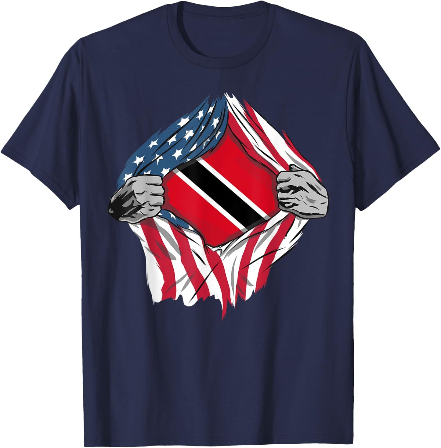 Trinidad and Tobago American Blood Inside Me - Country Flags T-Shirt - T-Shirt | Navy
