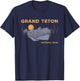 Retro Grand Teton National Park Wyoming Vintage T-Shirt - T-Shirt | Navy
