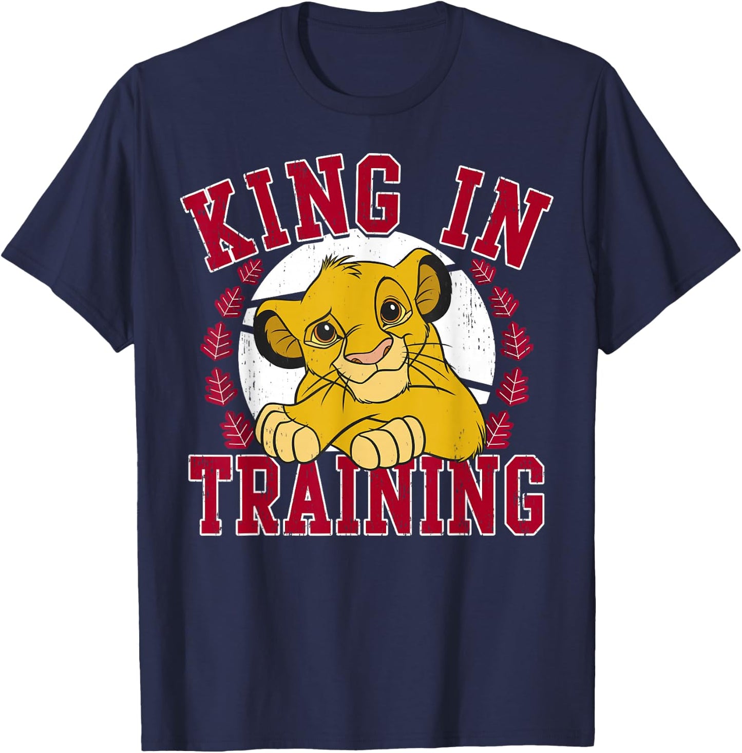 Disney Lion King Simba King In Training Circle Portrait T-Shirt - T-Shirt | Navy