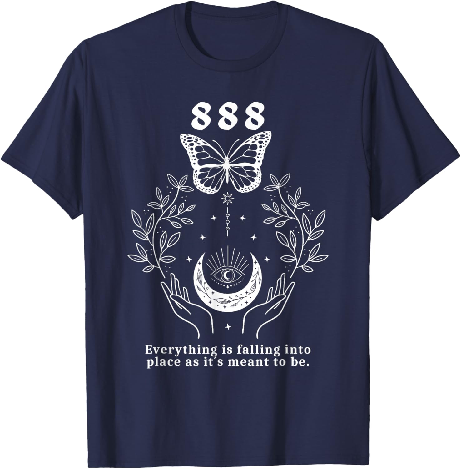 Angel Number 888 Everything Is Falling Into Place T-Shirt - T-Shirt | Navy