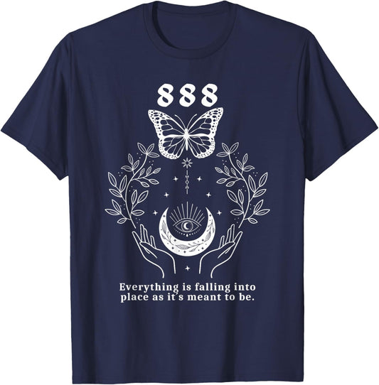 Angel Number 888 Everything Is Falling Into Place T-Shirt - T-Shirt | Navy