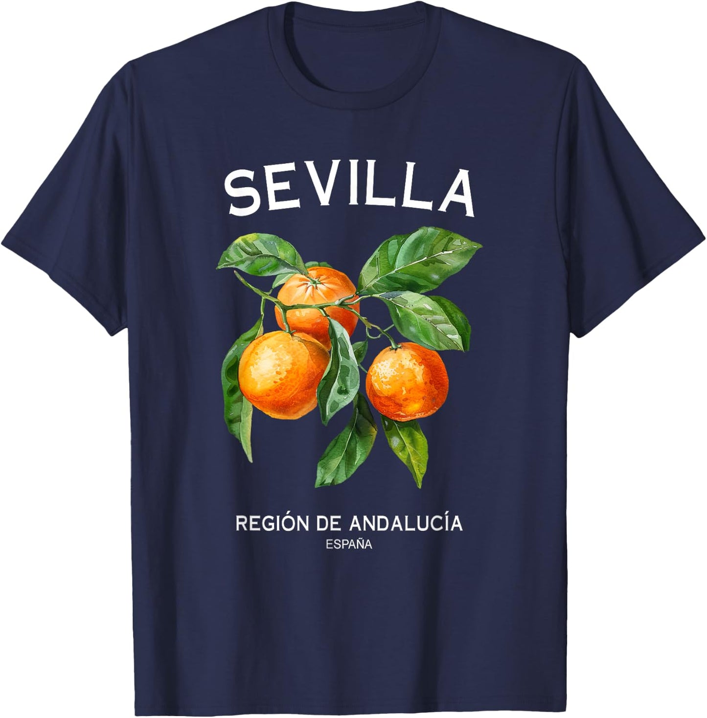 Sevilla Orange Art Spanish Fruit Lover Spain Andalusia T-Shirt - T-Shirt | Navy