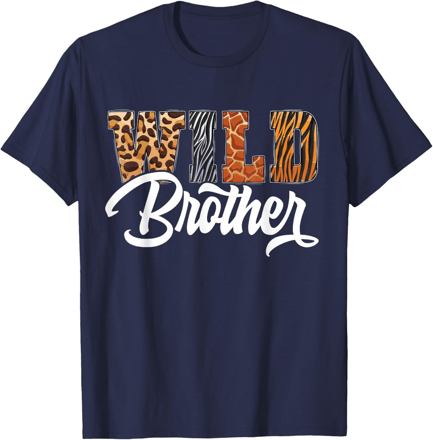 Wild Brother Zoo Born Wild Birthday Safari Jungle T-Shirt - T-Shirt | Navy