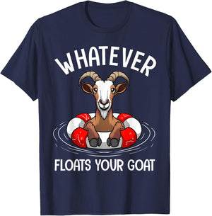 Cute Goat Design Women Kids Animal Farmer Goat Lover T-Shirt - T-Shirt | Navy