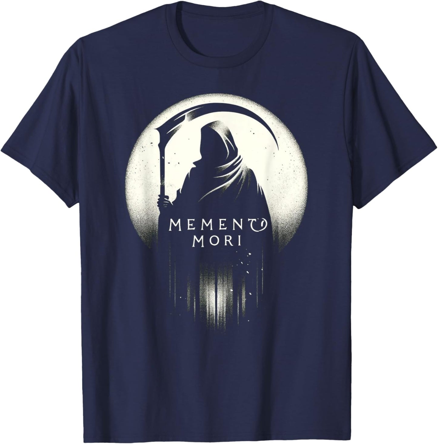 Memento Mori - Latin Remember You Must Die with Grim Reaper T-Shirt - T-Shirt | Navy