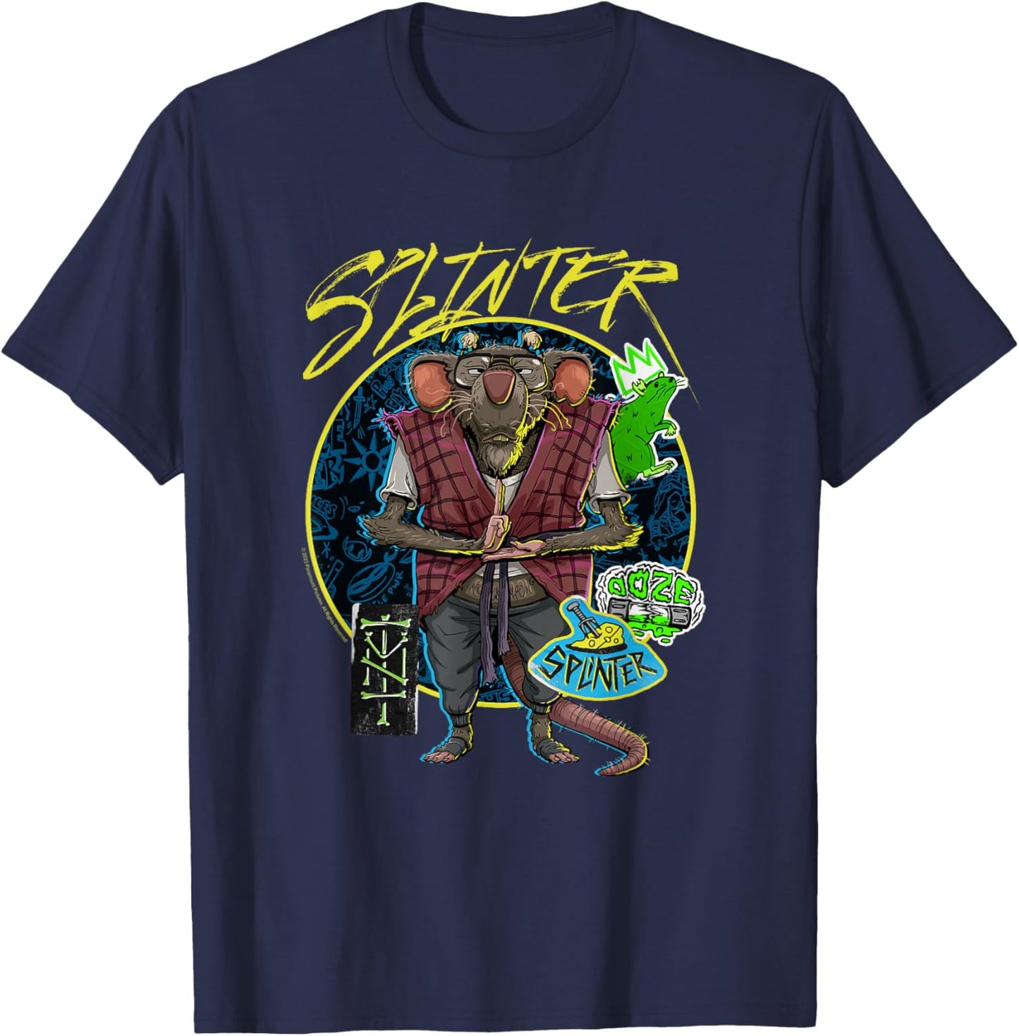 Teenage Mutant Ninja Turtles: Mutant Mayhem Hipster Splinter T-Shirt - T-Shirt | Navy