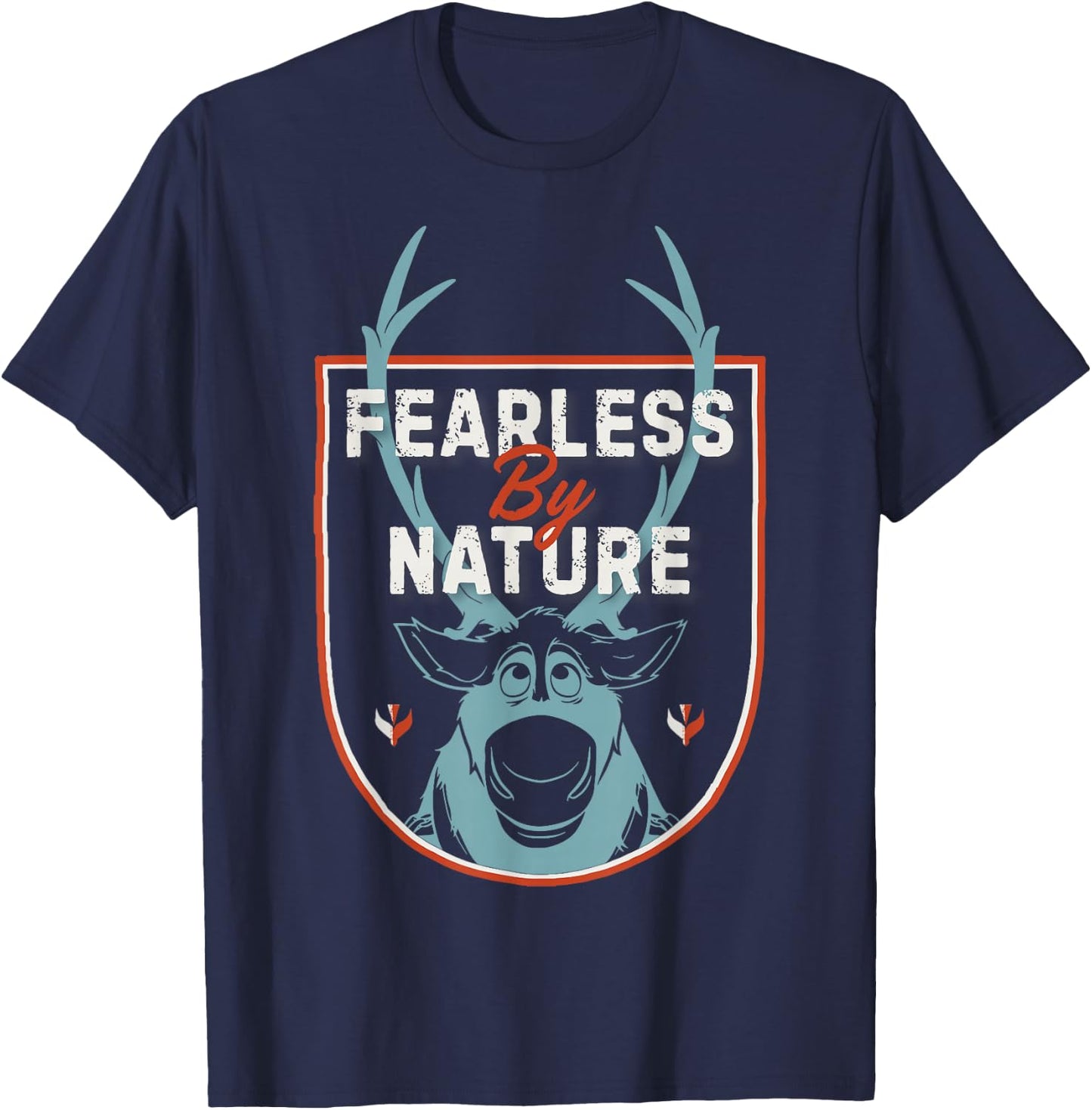 Disney Frozen 2 Sven Fearless By Nature Crest T-Shirt - T-Shirt | Navy