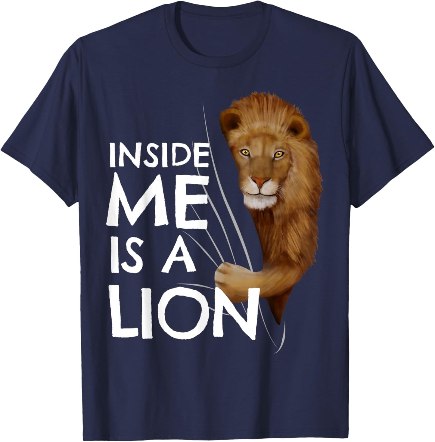 Lion Inside Me Clothes Funny Kids Gift Lion T-Shirt - T-Shirt | Navy