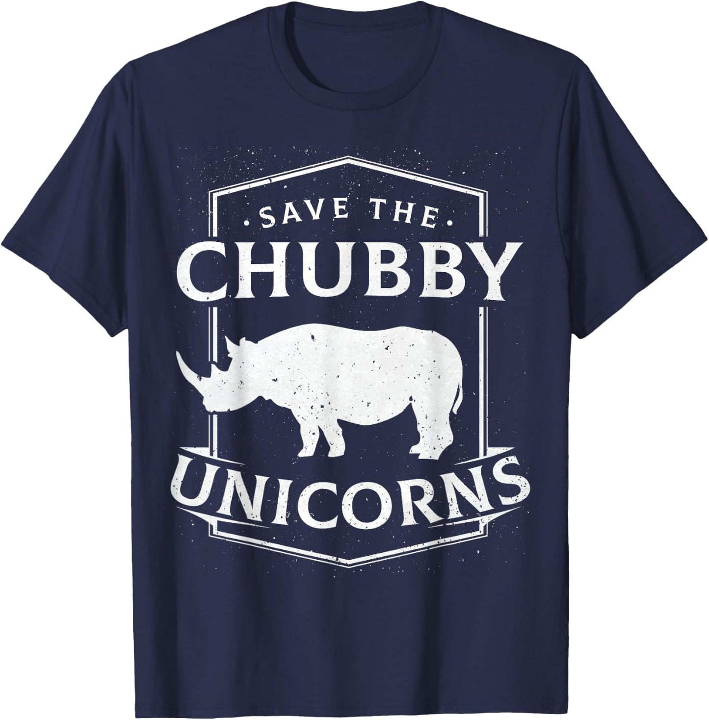 Save The Chubby Unicorns Gift Unicorn Rhino Shirt T-Shirt - T-Shirt | Navy
