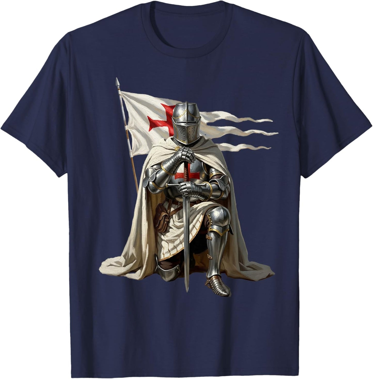 Knight Templar Saint Crusader T-Shirt - T-Shirt | Navy
