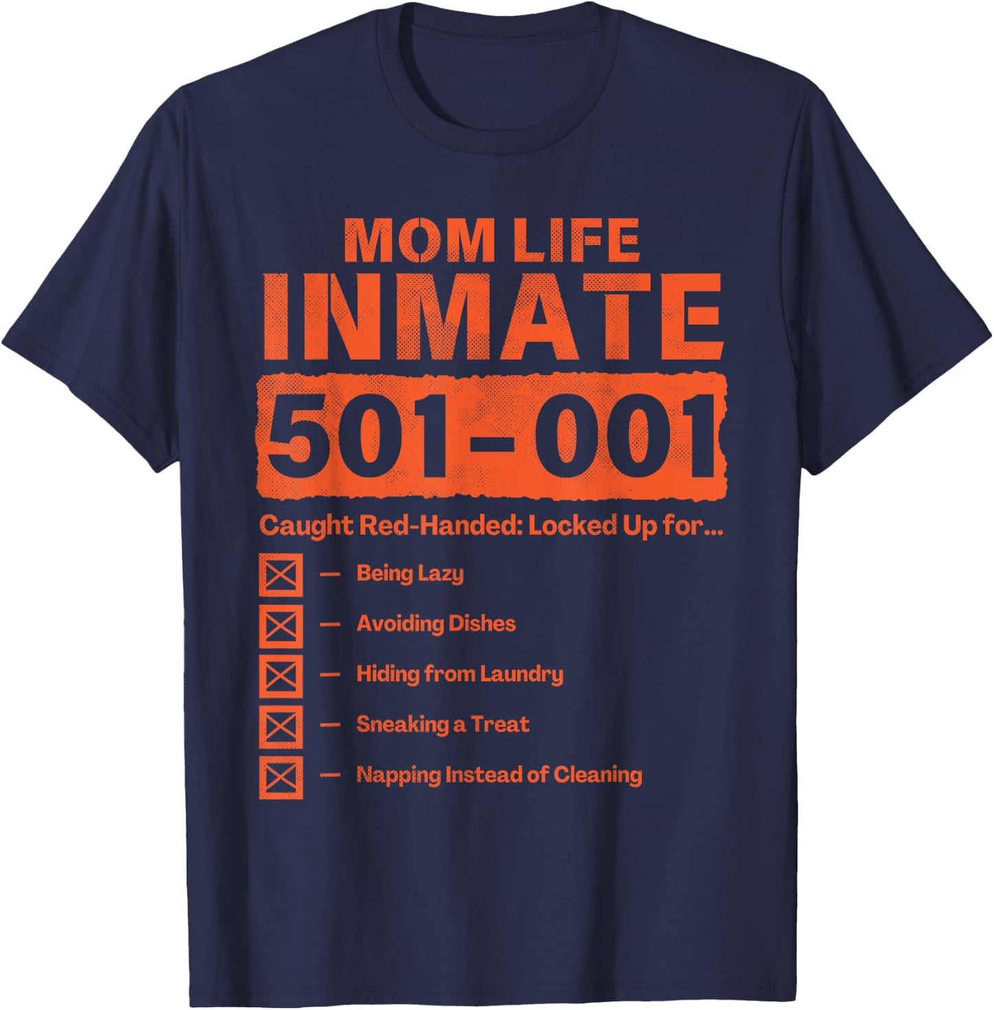Mom Life Inmate Funny Matching Halloween Costume T-Shirt - T-Shirt | Navy