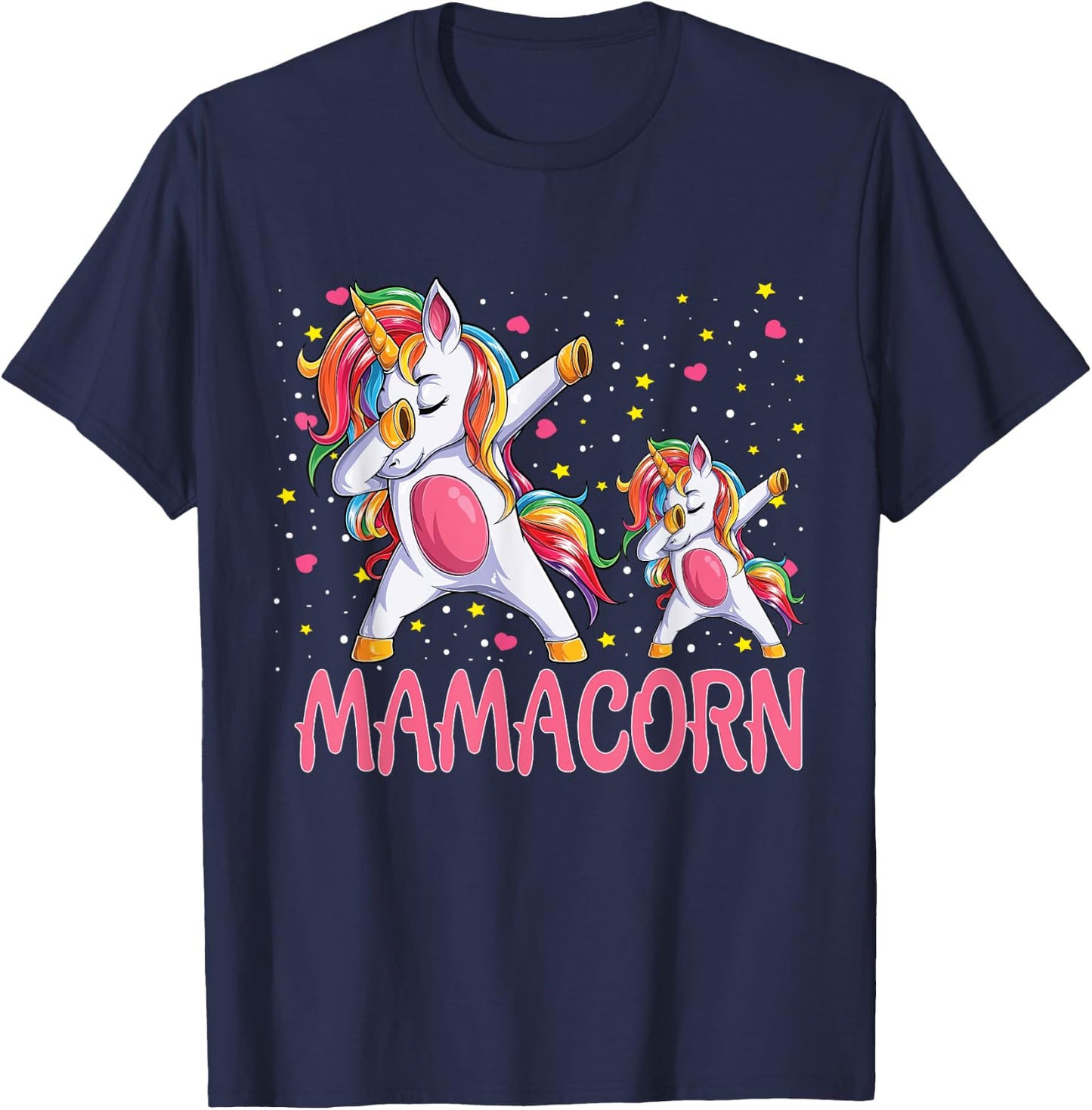 Mamacorn Unicorn Mom Baby Funny Mother's Day T-Shirt - T-Shirt | Navy