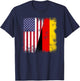 Half German Flag | Vintage Germany USA Gift T-Shirt - T-Shirt | Navy