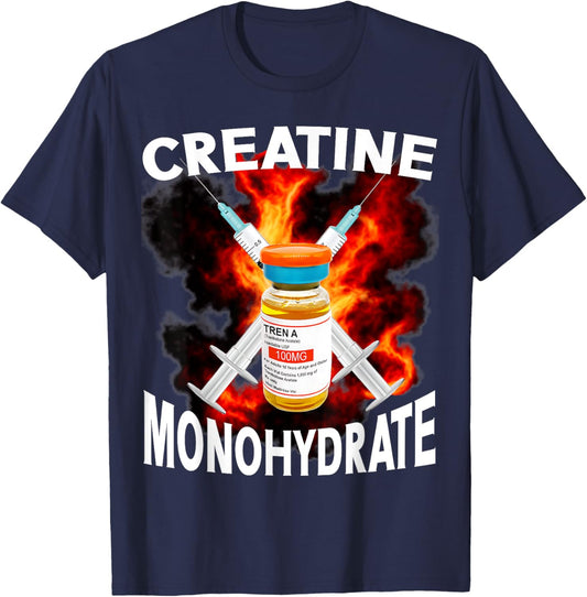 Funny Bodybuilding Weightlifting Creatine Monohydrate T-Shirt - T-Shirt | Navy