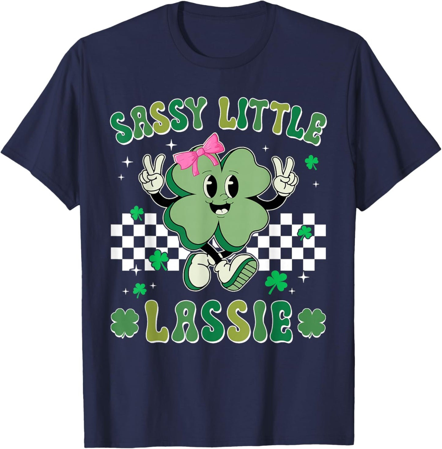 Retro St Patrick's Day Sassy Little Lassie Kid Girls Toddler T-Shirt - T-Shirt | Navy