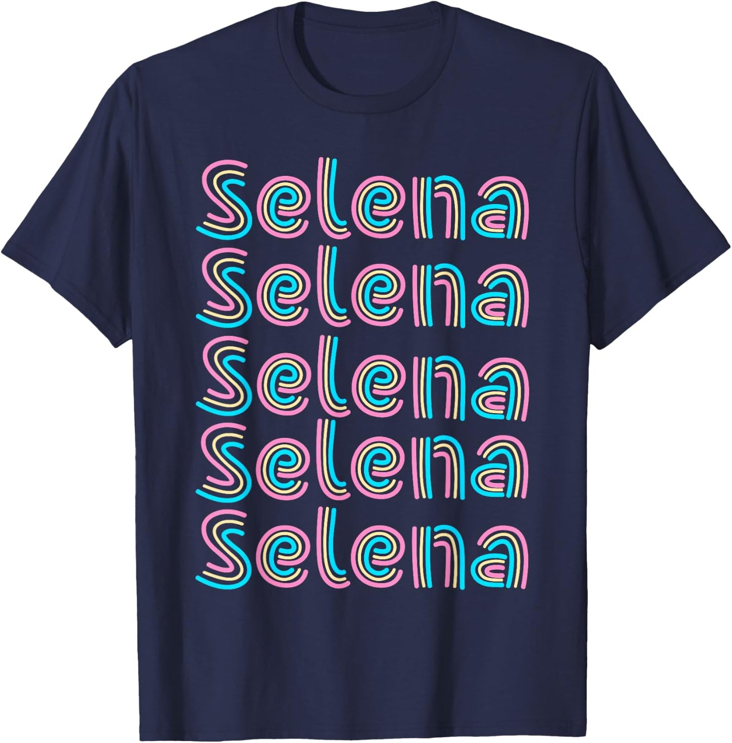 Girl Retro Selena First Name Personalized Candy Vintage kids T-Shirt - T-Shirt | Navy