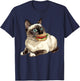 Snowshoe Cat Eating A Hamburger T-Shirt - T-Shirt | Navy