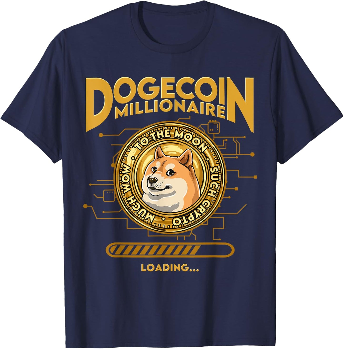 DOGE Dogecoin Crypto Coin Token Outfits Dogecoin Millionaire Funny DOGE Crypto - Black, Medium T-Shirt - T-Shirt | Navy