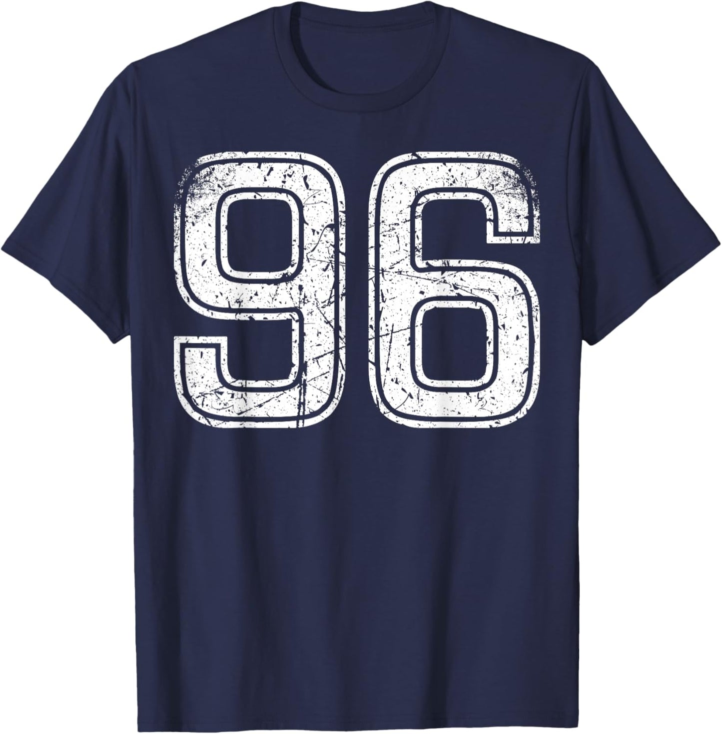 Vintage White Sport Team Number #96 T-Shirt - T-Shirt | Navy