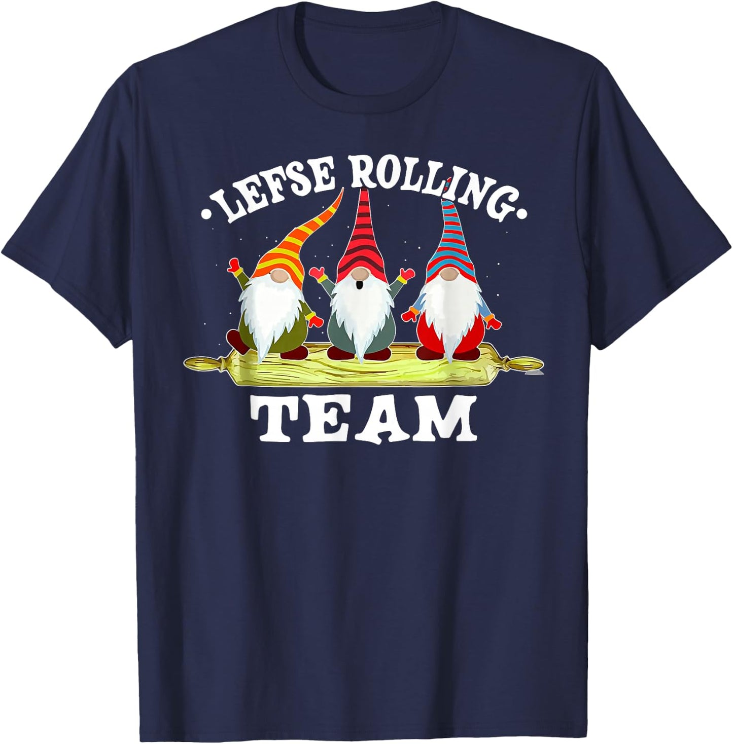 Gnome Lefse Rolling Team T-Shirt - T-Shirt | Navy