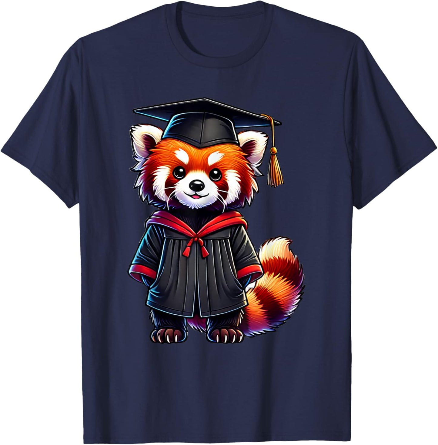 Cute Red Panda Graduation T-Shirt - T-Shirt | Navy