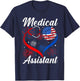 Medical Assistant Sunflower American Flag 4th Of July Women Kids Men T-Shirt - T-Shirt | Navy