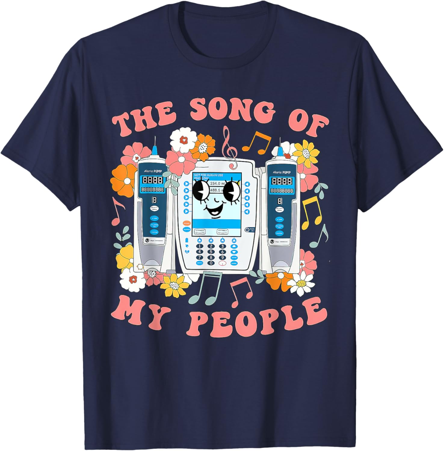 4th Of July Nurse, The Song Of My People, Beeping IV Pump T-Shirt - T-Shirt | Navy
