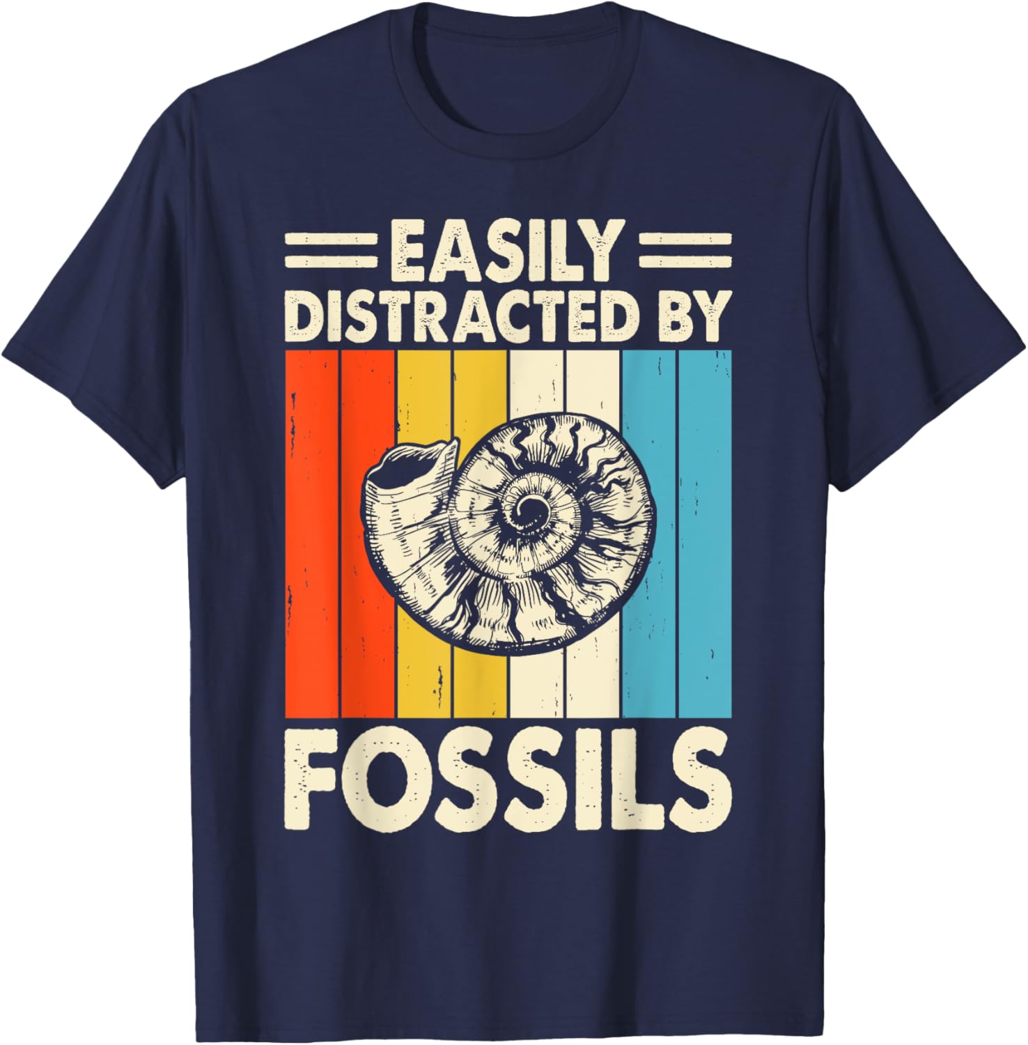 Easily Distracted By Fossils T-Shirt - T-Shirt | Navy