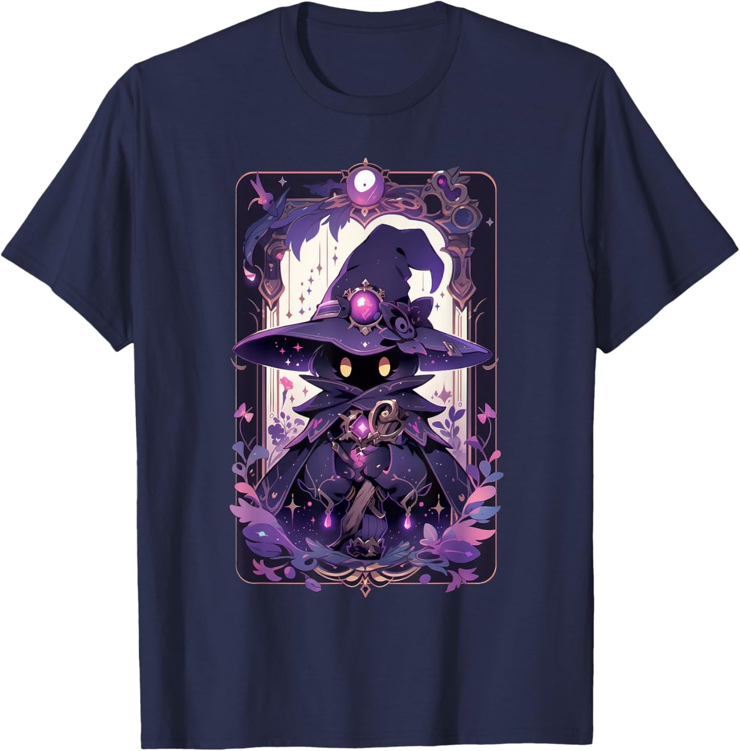 Cute Magician Anime Pastel Goth Tarot Card T-Shirt - T-Shirt | Navy
