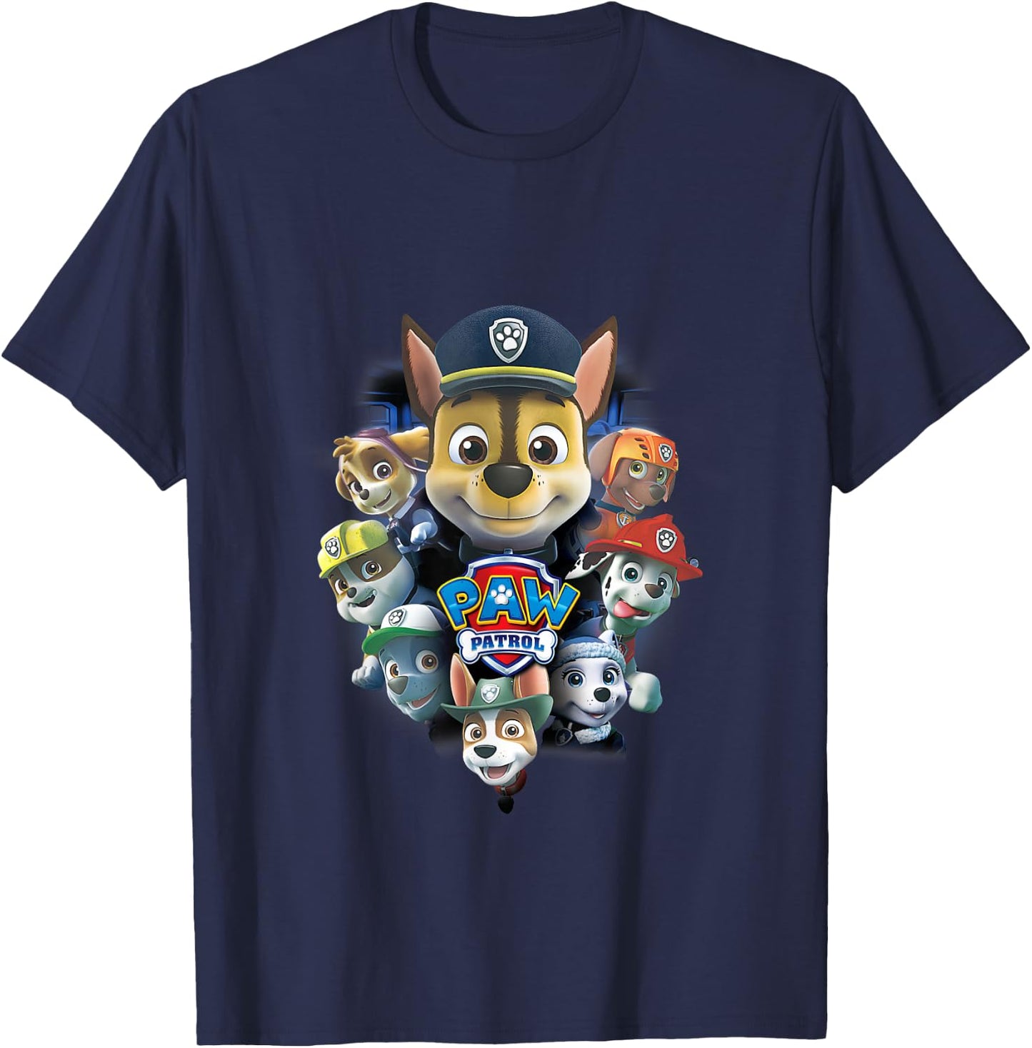 Paw Patrol Chase, Marshall, and Rubble T-Shirt - T-Shirt | Navy