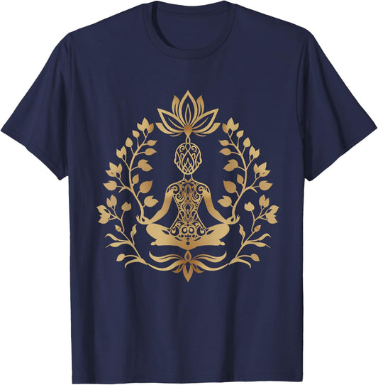 Meditation Life Tree Buddhist Yoga Spirituality Zen Buddha T-Shirt - T-Shirt | Navy