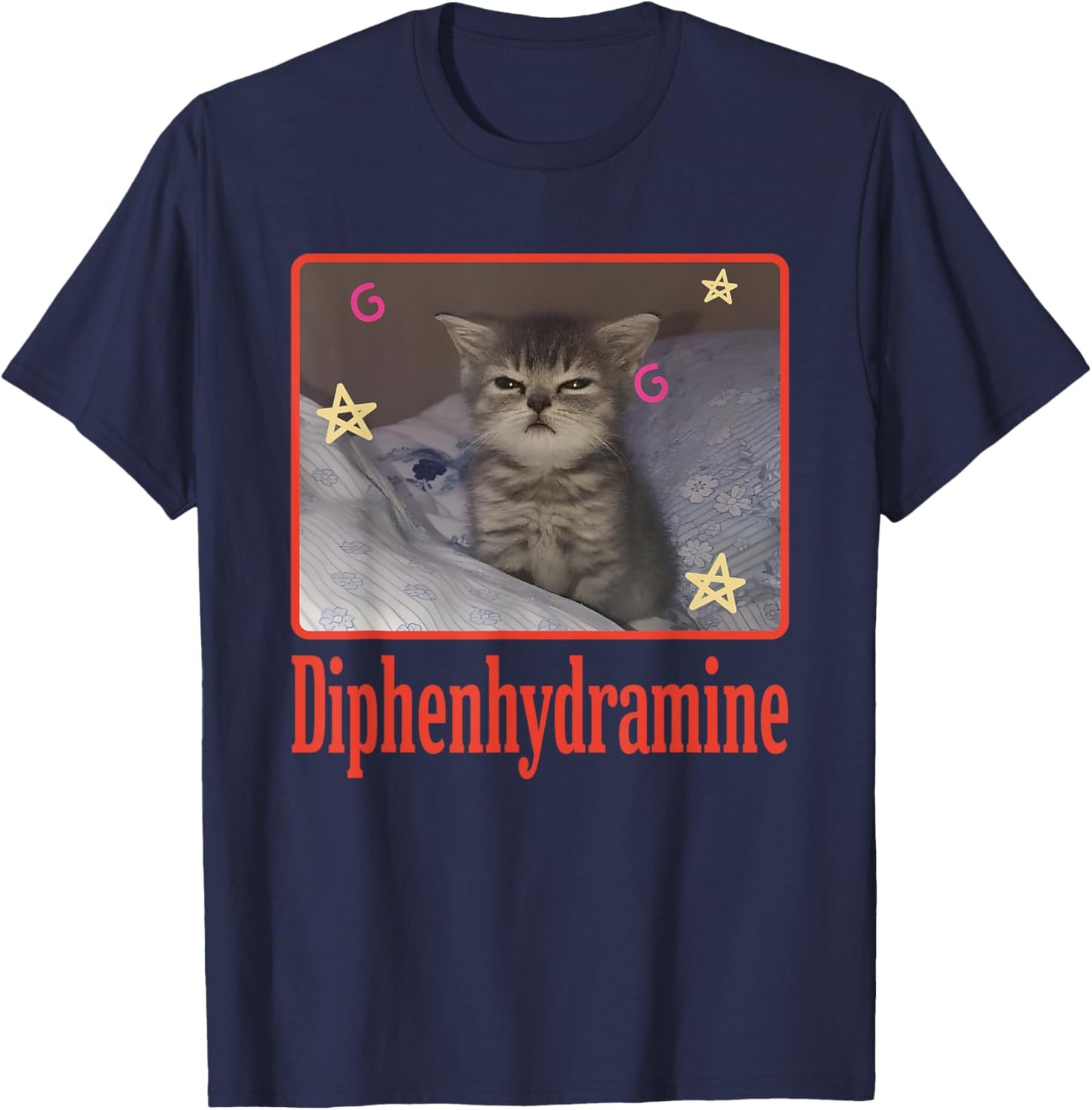 Diphenhydramine Cat Funny Women T-Shirt - T-Shirt | Navy