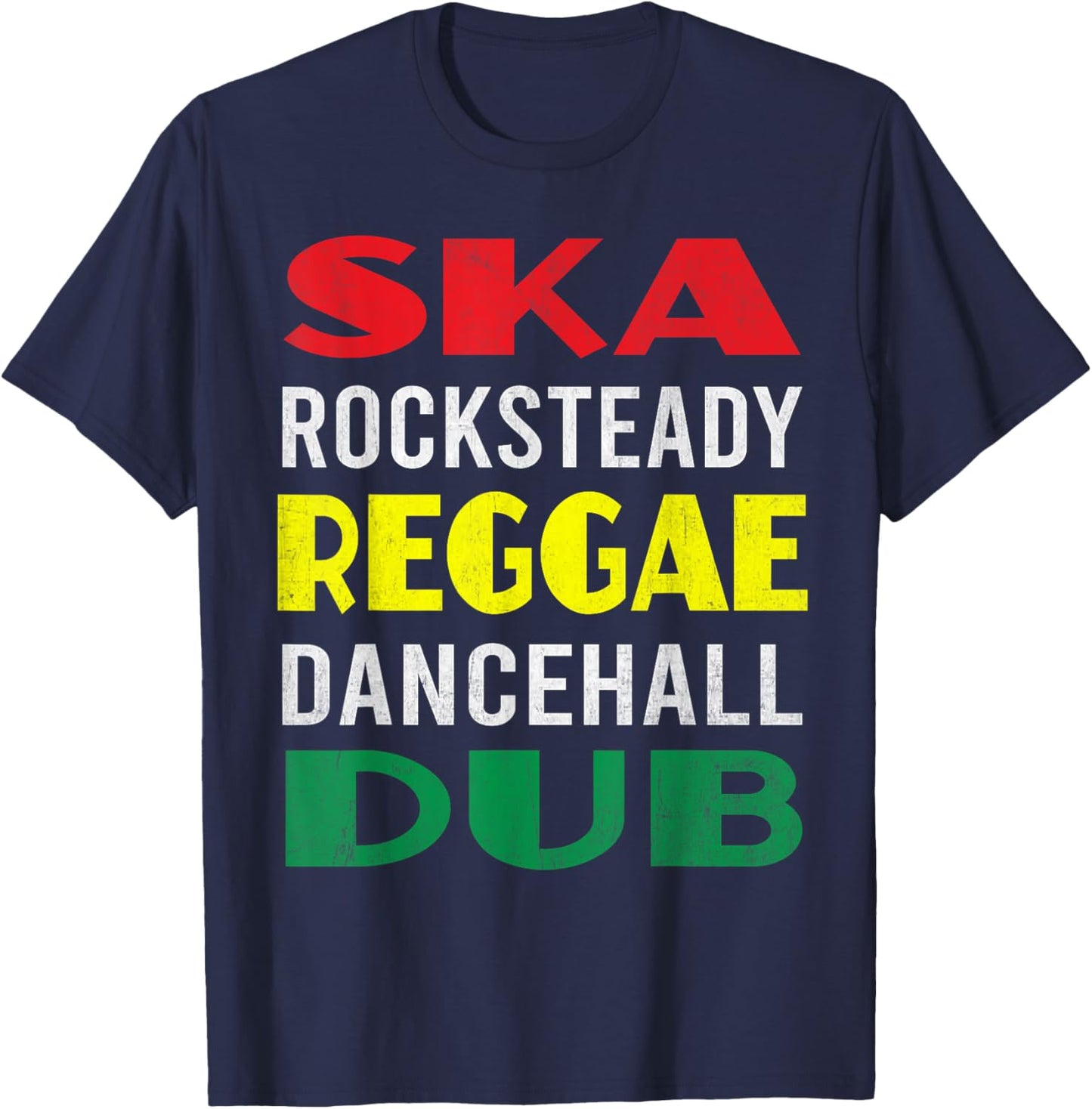 Reggae Dub Ska Rocksteady Dancehall Dub Lover Fan Rasta Cool T-Shirt - T-Shirt | Navy