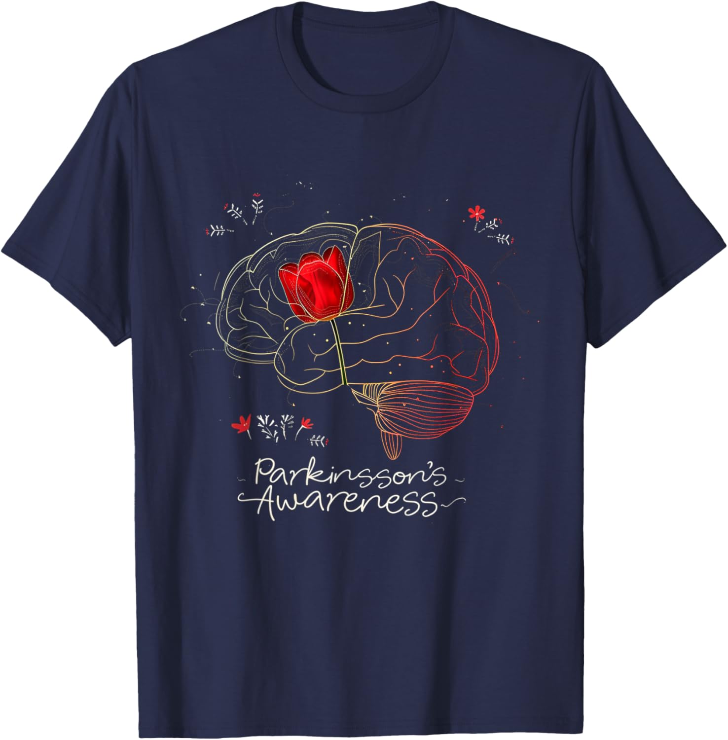 Tulip Parkinson's Awareness Parkinson April Month Gifts T-Shirt - T-Shirt | Navy