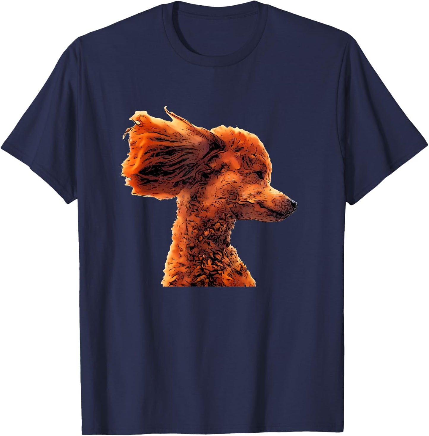 An adorable apricot poodle with flying ears! Cute! T-Shirt - T-Shirt | Navy
