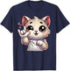 Kitten Cute Cat Making Love You Hand Sign Language ASL T-Shirt - T-Shirt | Navy