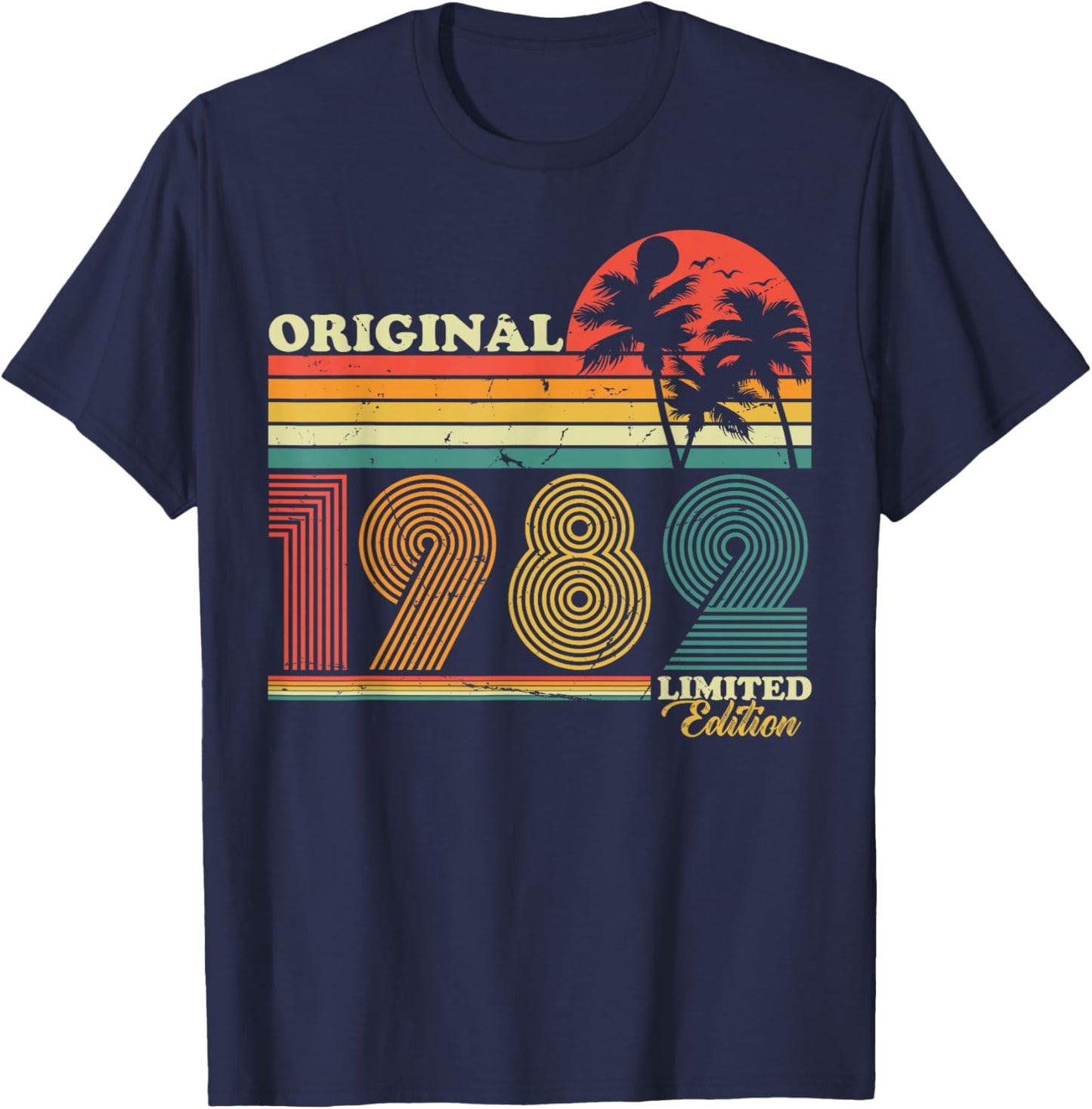 1982 Jahrgang Geburtstag Retro Vintage Herren Damen 40 Jahre T-Shirt - T-Shirt | Navy