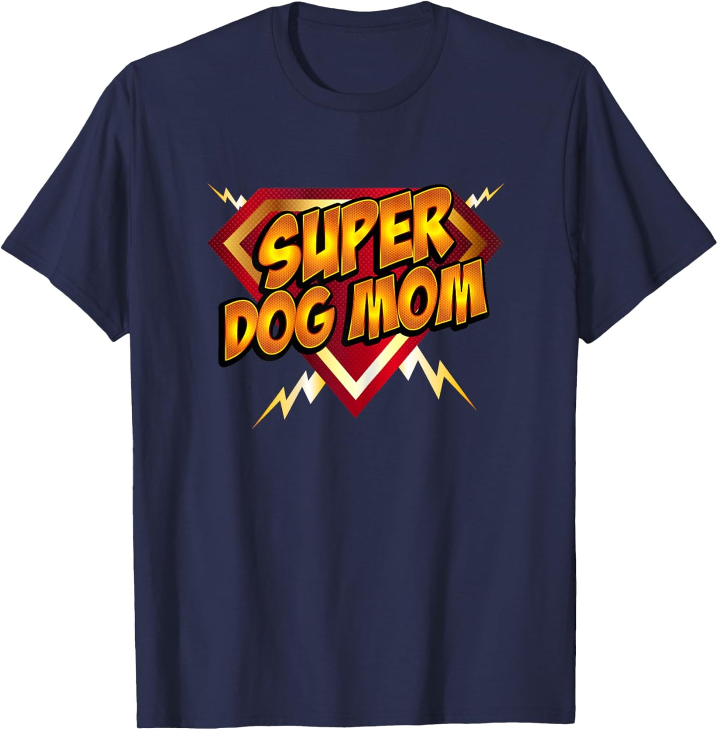 Super Dog Mom Superhero Dog Lover Comic Book Style T-Shirt - T-Shirt | Navy