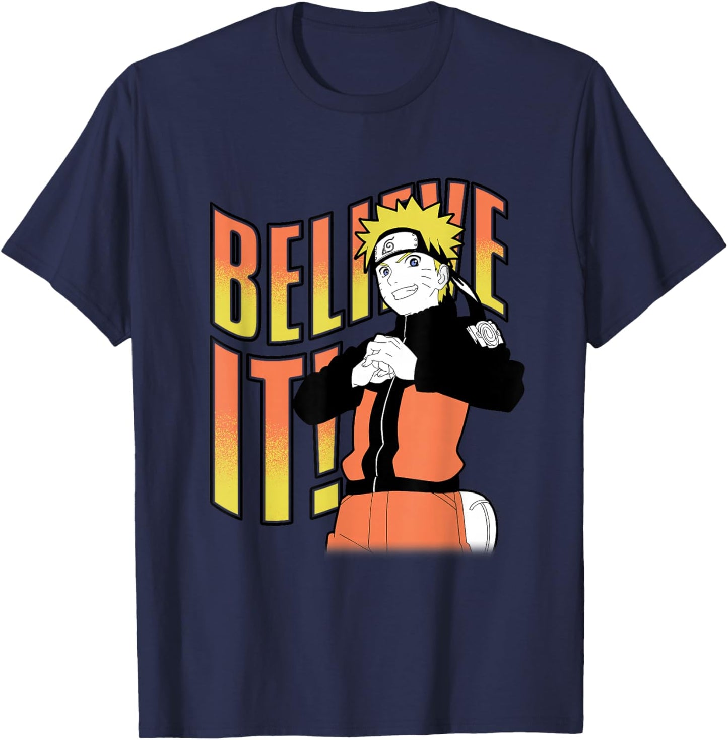 Naruto Shippuden Believe It Pose Anime T-Shirt - T-Shirt | Navy