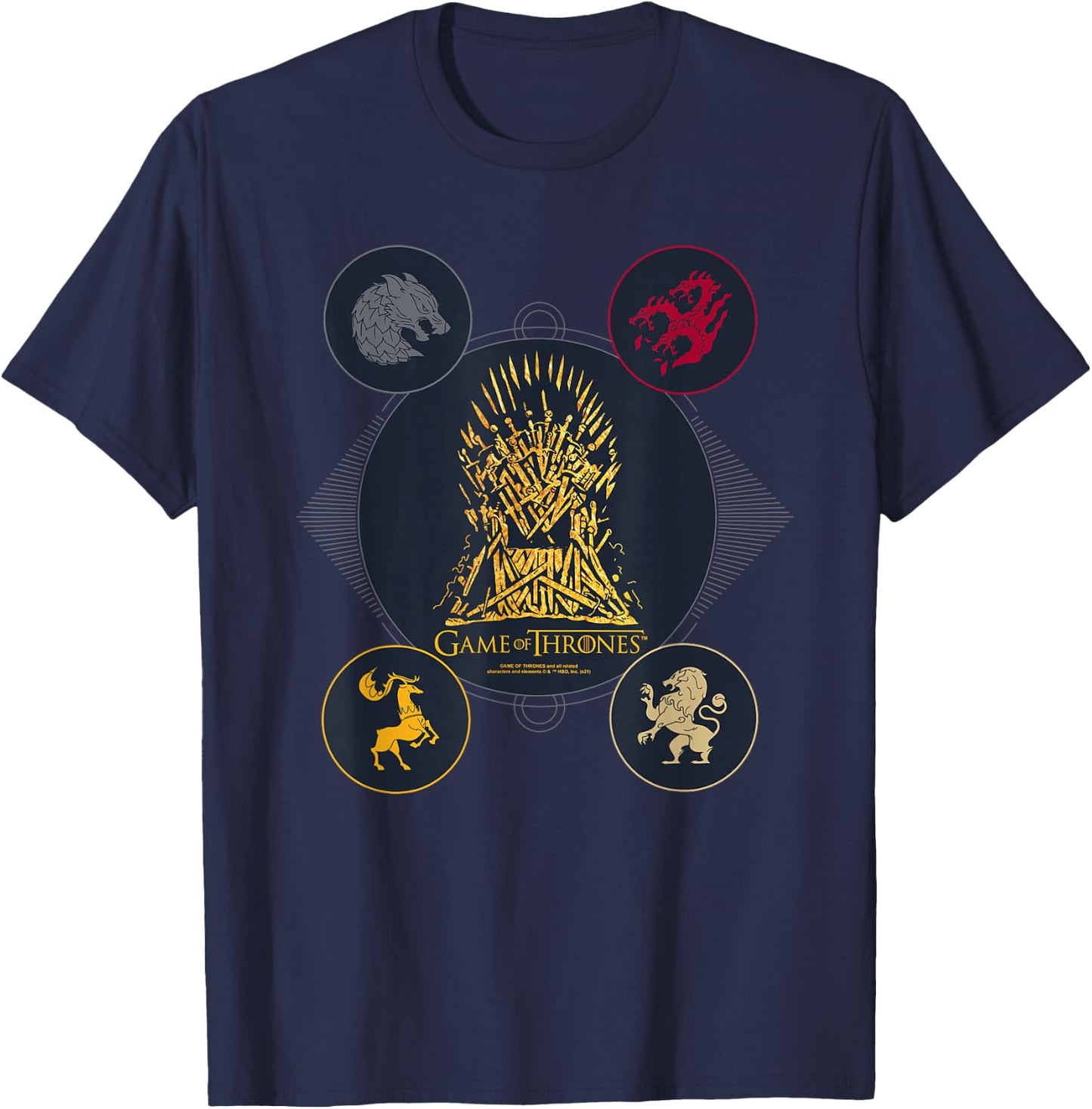 Game of Thrones 4 Houses for the Throne T-Shirt - T-Shirt | Navy